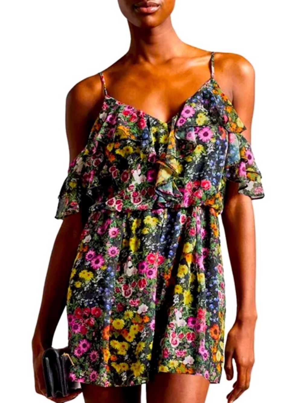 Ted Baker Priyahh Ruffled Off-the-Shoulder Romper size small (Ted size 2)